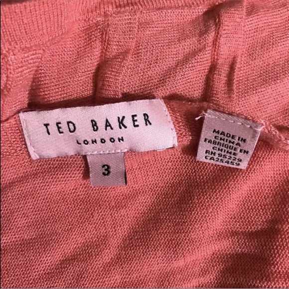 Ted Baker | Cardigan Size 3 Medium Lightweight Waterfall Pleated Open Front - Picture 5 of 7